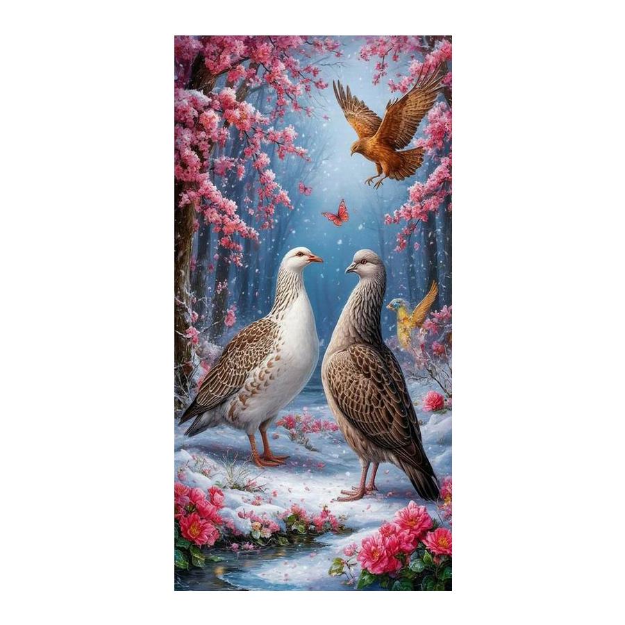 

Winter Forest Birds Large Size Diamond Painting New Collection Animals Diy Full Drill Rhinestone Embroidery Mosaic Cross Stitch Kits Square drill 30x60cm