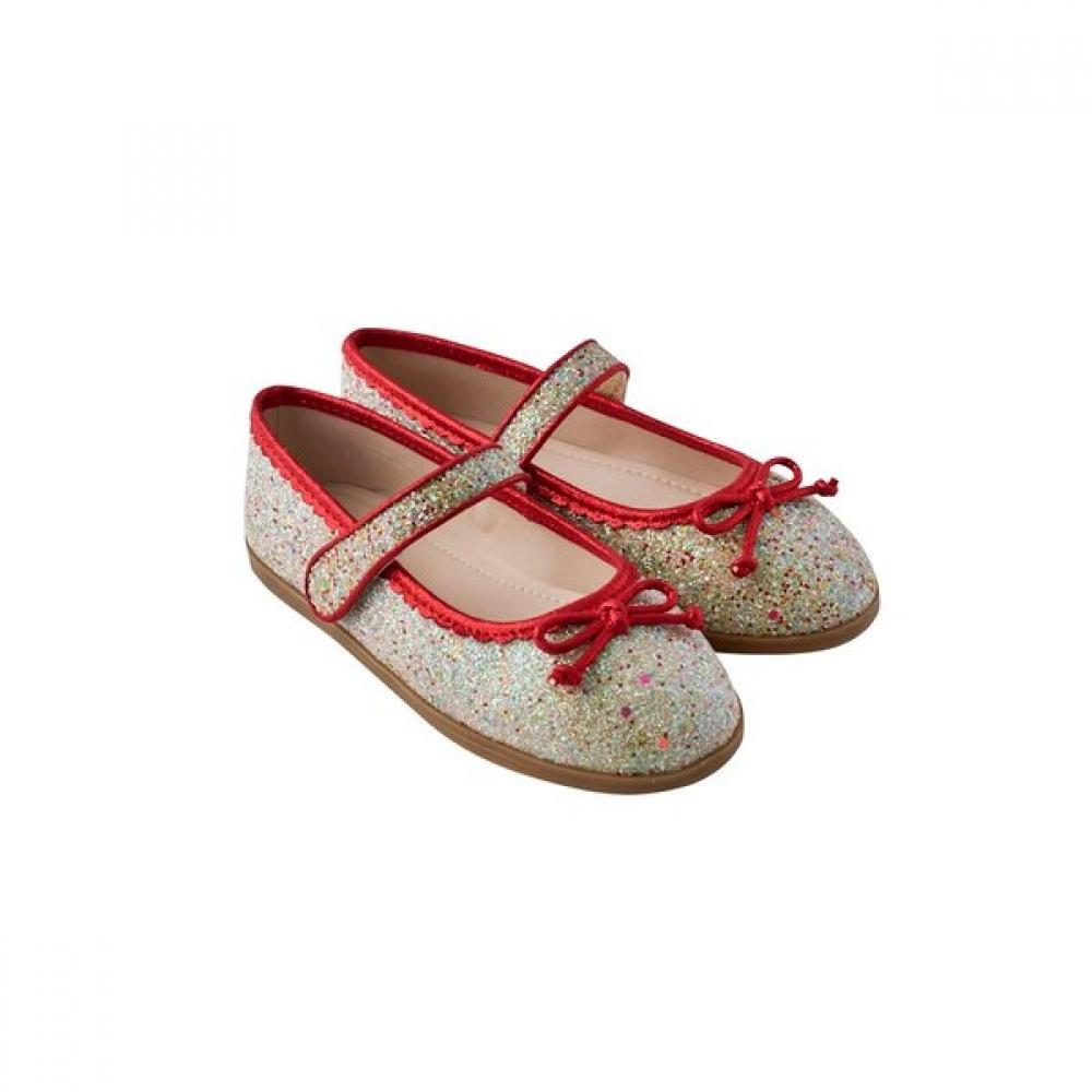 Little Ground Glitter Ribbon Flat Shoes 76112 823 04 GOLD/160