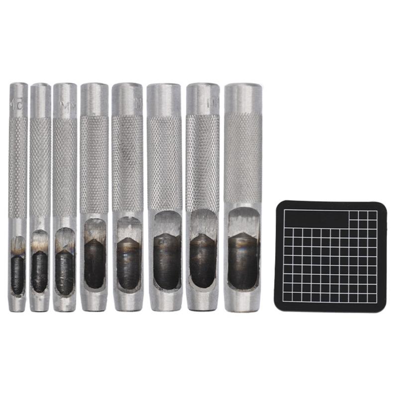 Punch Tool Set Stainless Steel Hole Punch Set Round Hole Punch Cutter 1-13mm Hollow Punch Set for Leather Watch Straps