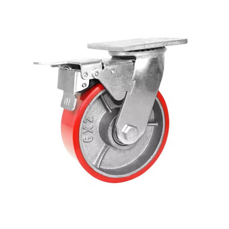 Verschleißfeste Doppelkugellager-Lenkrollen mit Eisenkern - Leise, langlebige Polyurethanräder (4", 5", 6", 8")