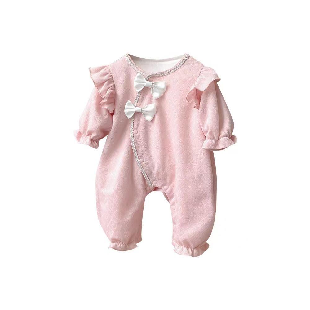 Infant Long Sleeve Double Layer Romper - Fashionable Princess Harem Suit for Newborn Girls