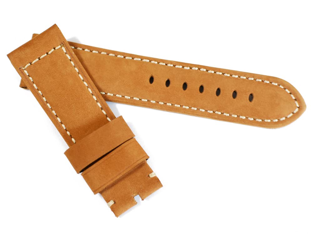 

King Panerai Compatible Watch Light Brown Buffalo Leather Strap for BA [Import Original] Parts, Buckle, 24/22mm