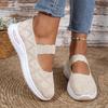 Damen Freizeit Slip-On Atmungsaktive Strick-Mesh-Sneaker Leichte Flexible Sohle Bequeme Gehschuhe für den Alltag