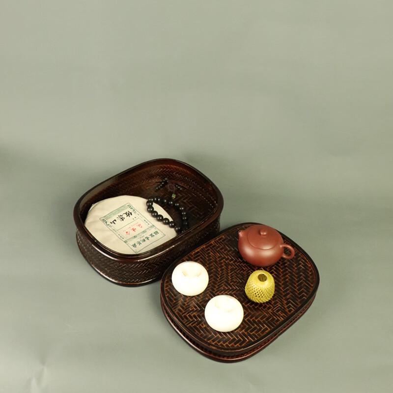 

Handwoven Bamboo Storage Basket with Lid
