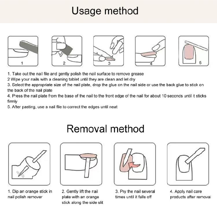 Square Nail Tips Acrylic Fake Nail Glues On Nail Press On Nail Artificial False Nail Stick On Nail for Womens Girls