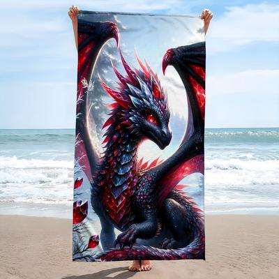 Dragon Design Highly Absorbent Microfiber Beach Towel, for Travel Swimming Diving Surfing Yoga Camping