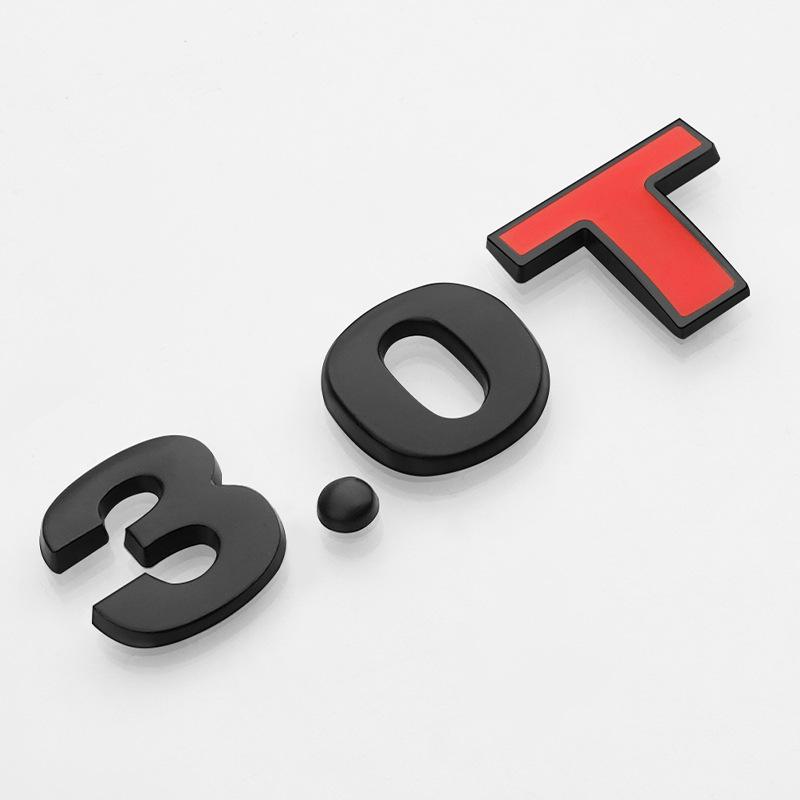 Car Displacement Label 1.4T1.8T2.0T3.0T2.0L2.4L3.0L Metal Modified Displacement Car Sticker Car Tail Label