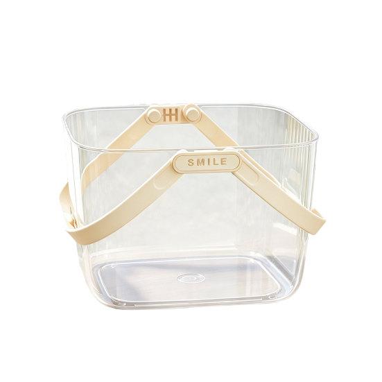 Transparent Picnic Basket, with Handle, Large Capacity Organizer, Durable Waterproof Food Container, for Camping Fruits Vegetables Snacks