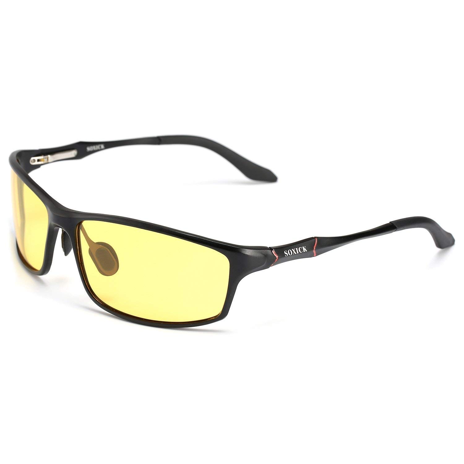 

[SOXICK] Night Sunglasses for Driving, Polarized, Yellow, UV400, Clear Lens