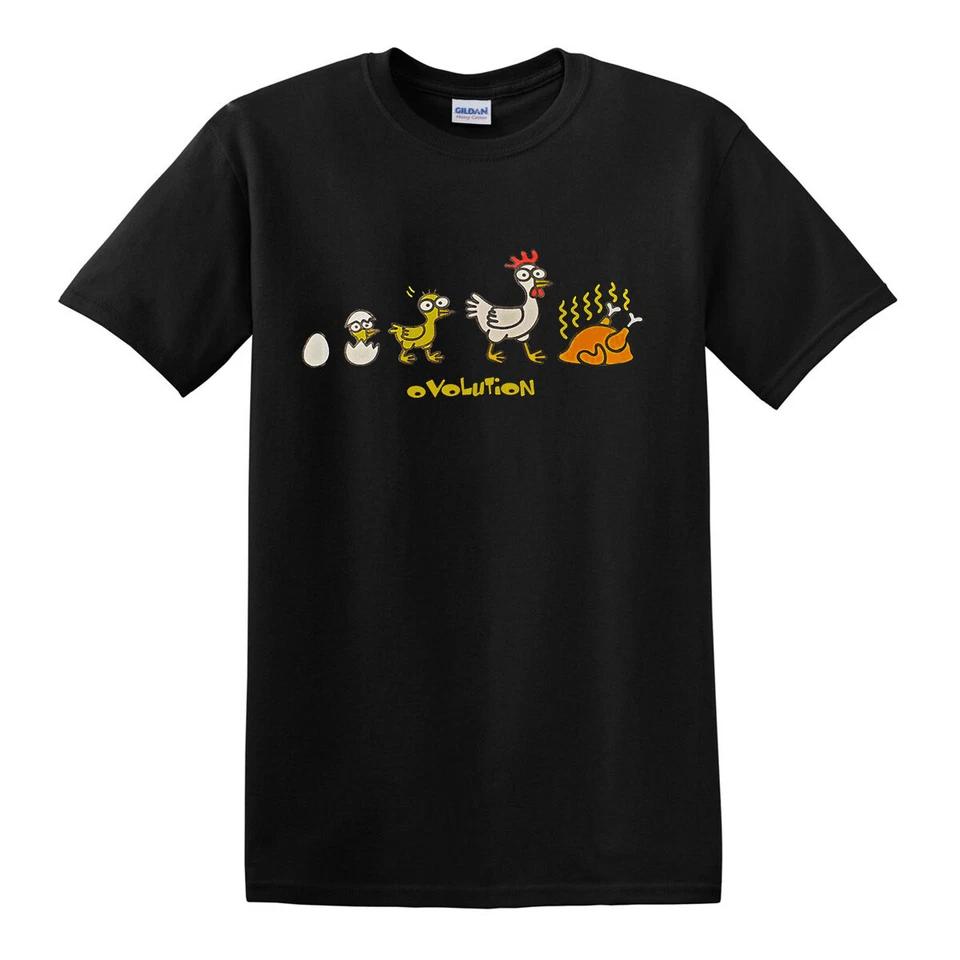 OVOLUTION FUNNY T-SHIRT Chicken Chick Evolution Joke Party Fun Gift T-shirt Top 3 4XL