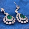 925 Sterling Silver Crushed Ice Pear Cut 2ct Emerald Created Moissanite Gem Wedding Drop Earrings Fine Jewelry