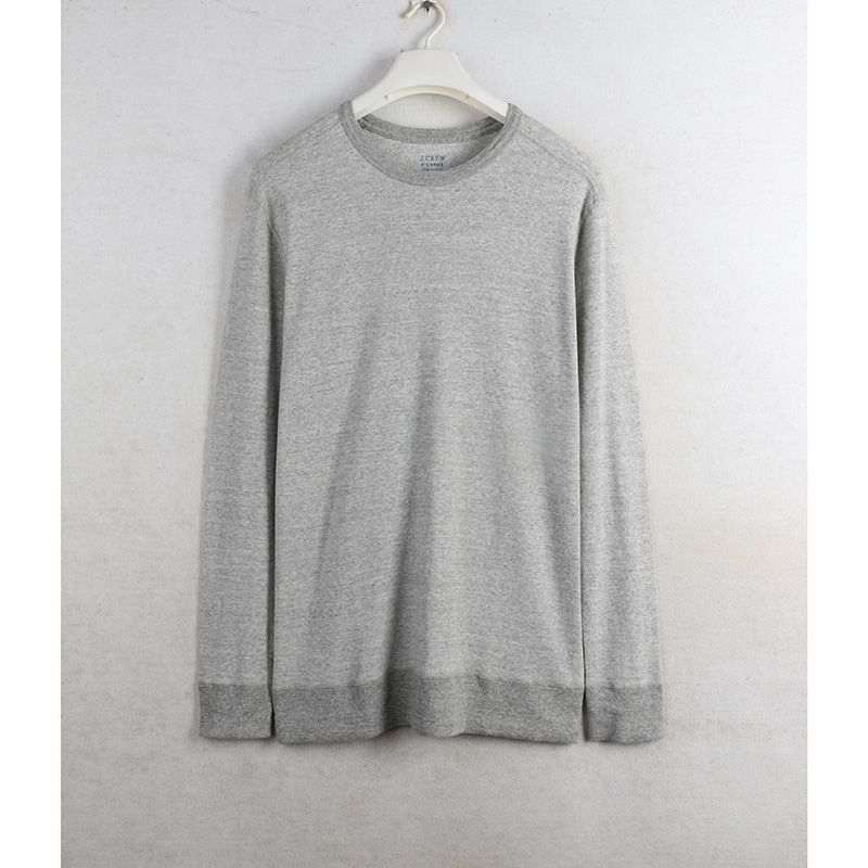 

Sunshine House Spring New Arrival Export Fashion J. Cr * 100 Cotton round Neck Pullover Men s Knitwear Plus Size Bottoming Shirt Grey Bust size 112-118