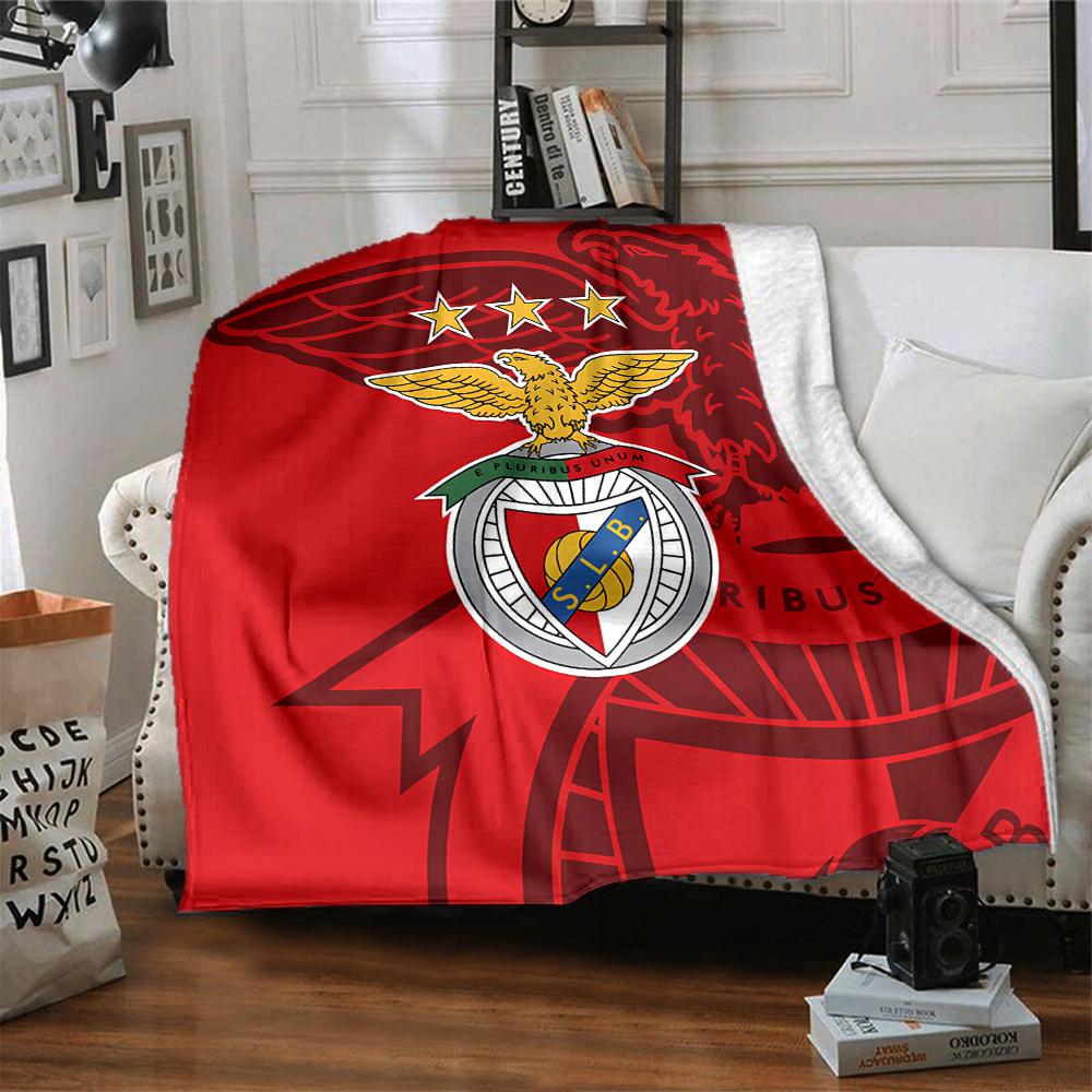 1Pc Benfica Football Crest Blanket For Couch Bed Plush Cozy Fuzzy Blanket Super Soft Warm Blankets For Fall And Winter 0918220