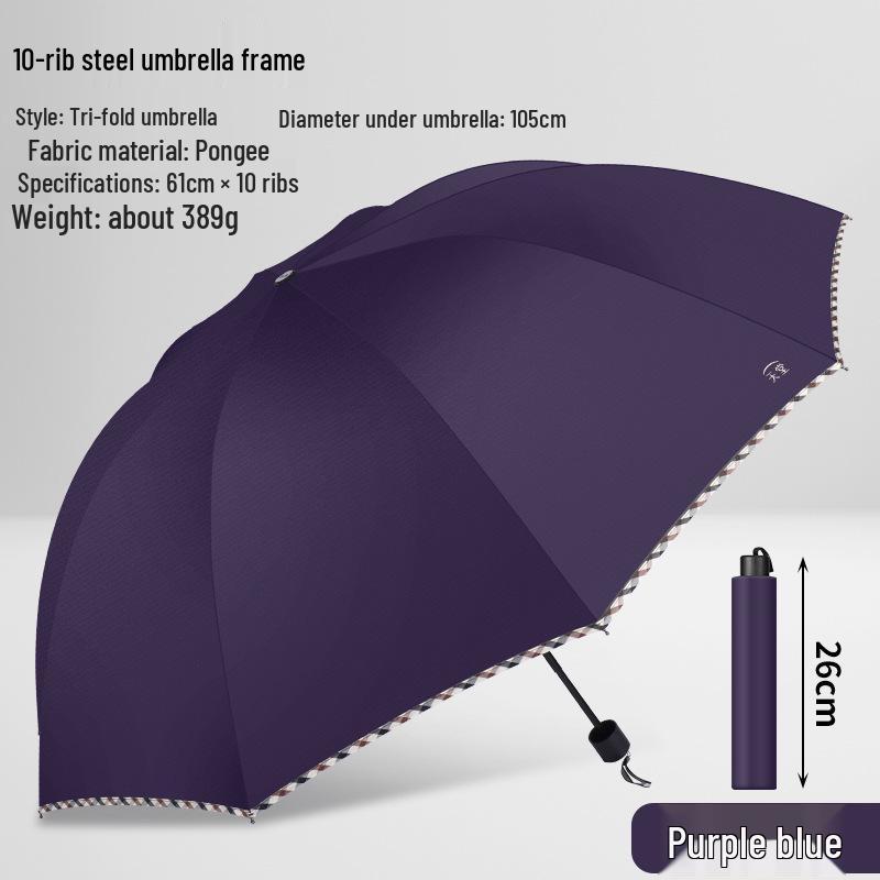 Tiantiansan XL Dual-Use Umbrella for Men and Women, Foldable, Sun & Rain Protection, Ten Ribs, Reinforced, Business Design.