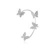 Fashion Butterfly Earrings for Women Sparkling Zircon Crystal Ear Clip Earrings Gold Silver Color Wedding Jewelry Accessories