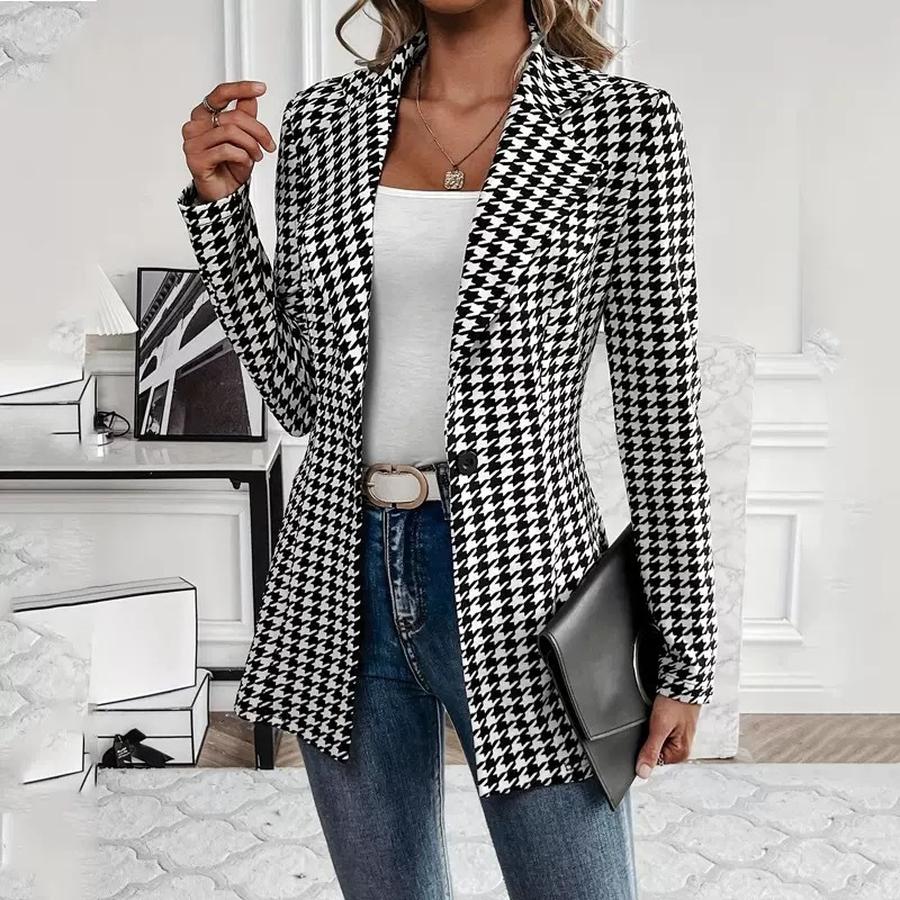 New Arrivals Women's Autumn Fashion Figure-Hugging Suit Checkered Style