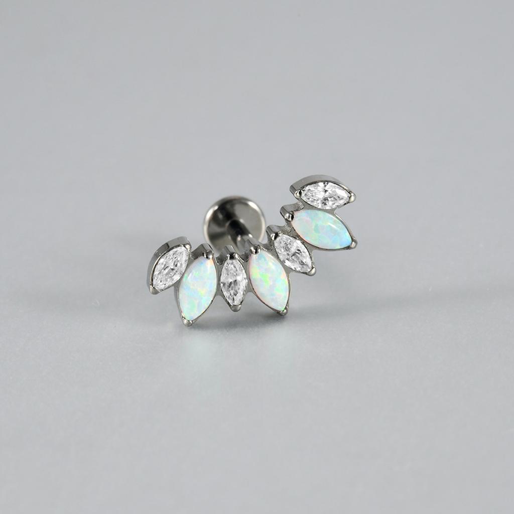 Elegant T Bar Threaded Cartilage Piercing Earring Modern Curved Designs Body Jewelry