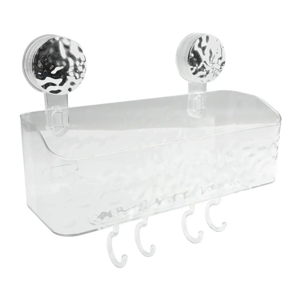 Bathroom Organizer Light Luxury Pattern Large Capacity Basket Quick Installation Suction Cup For Bathroom Supplies