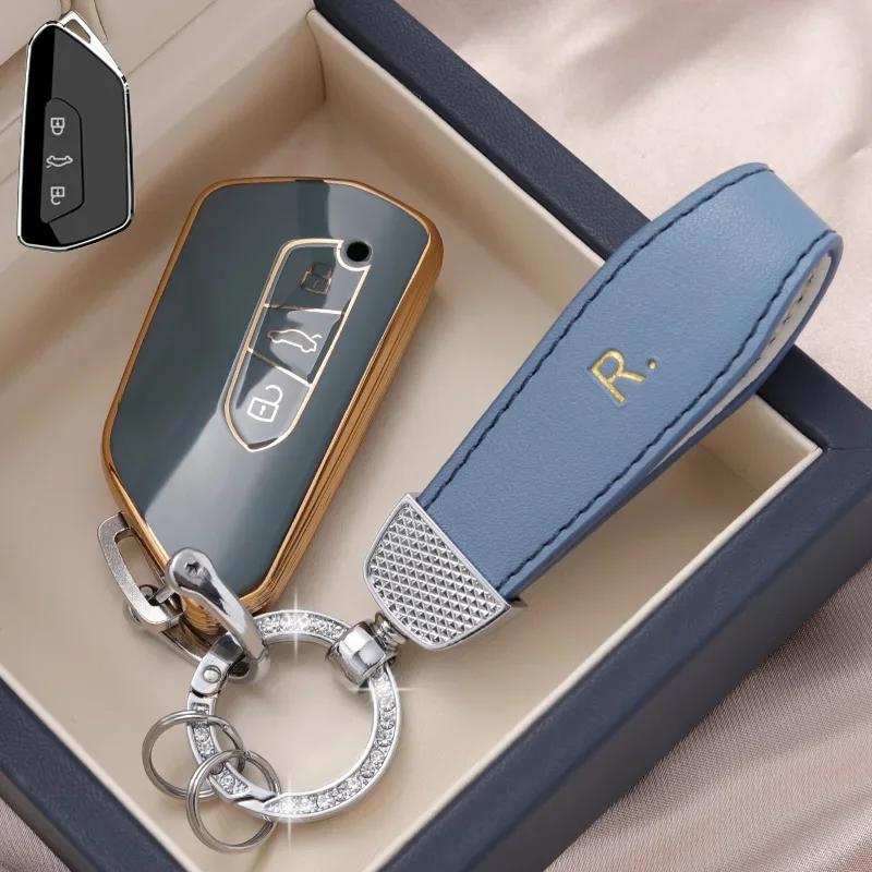 Tpu Car Key Case Cover Protect Shell Bag For Vw Volkswagen Golf 8 Mk8 Id.3 Id.4 Cupra Skoda Octavia A8 Seat Leon Mk4 Formentor