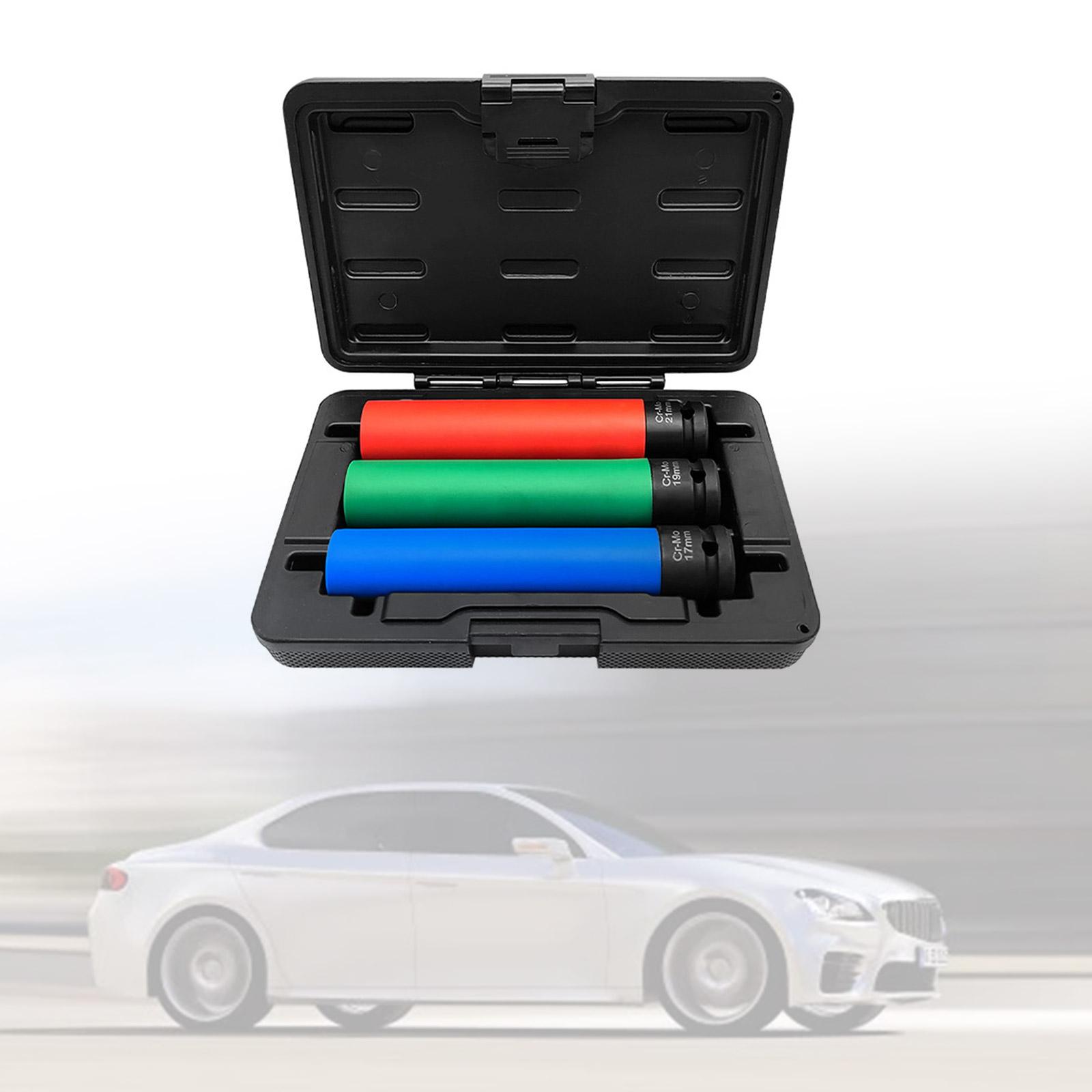 

Набор головок для гаек с проушинами 1/2 дюйма, 6-точечная головка для защиты приводного колеса, набор глубоких ударных насадок, не оставляющих царапин, для защиты шин 17MM