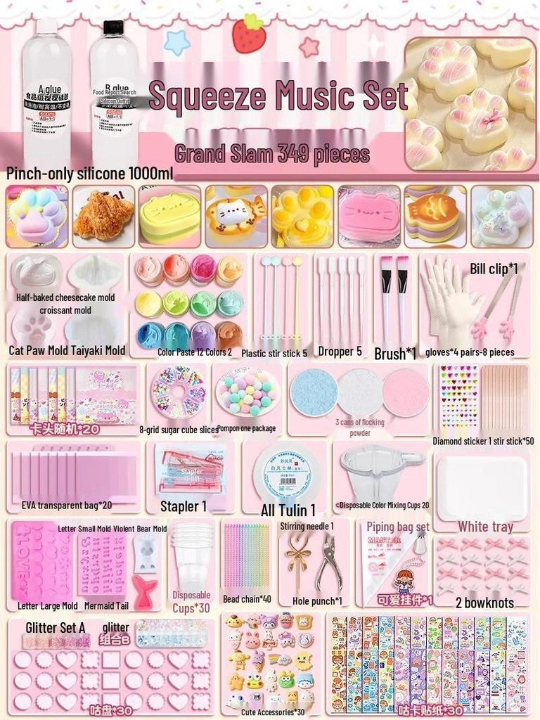 DIY Silicone Mold Stress Relief Toy Set: Music-Inspired Handmade Pinch Mud for Girls