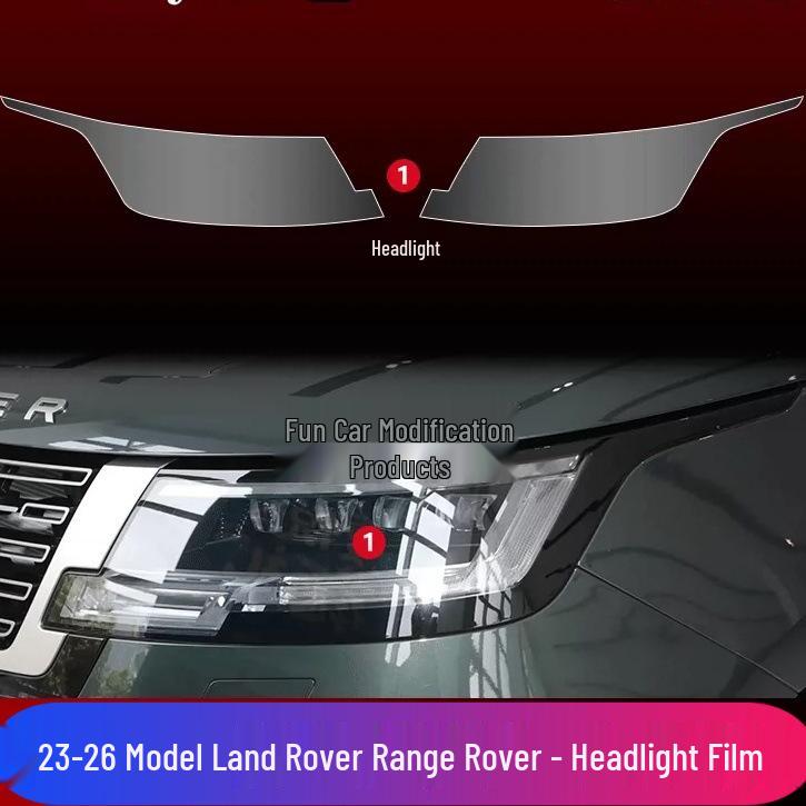 Smoked Headlight Film for 2017-2026 Land Rover Range Rover Velar - Executive Light-Controlled Transparent TPU.