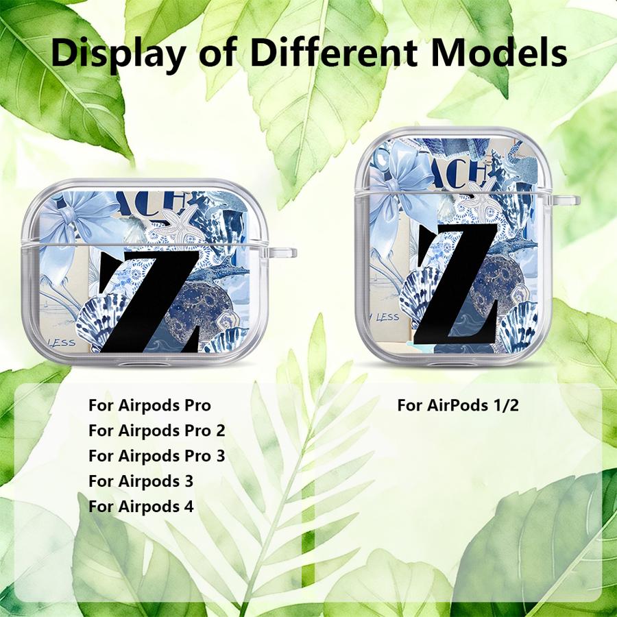 Clear Earphone Cases Cover Case For Airpods Pro2 1 3 Pro3 2 Pro 4 Marine Alphabet H
