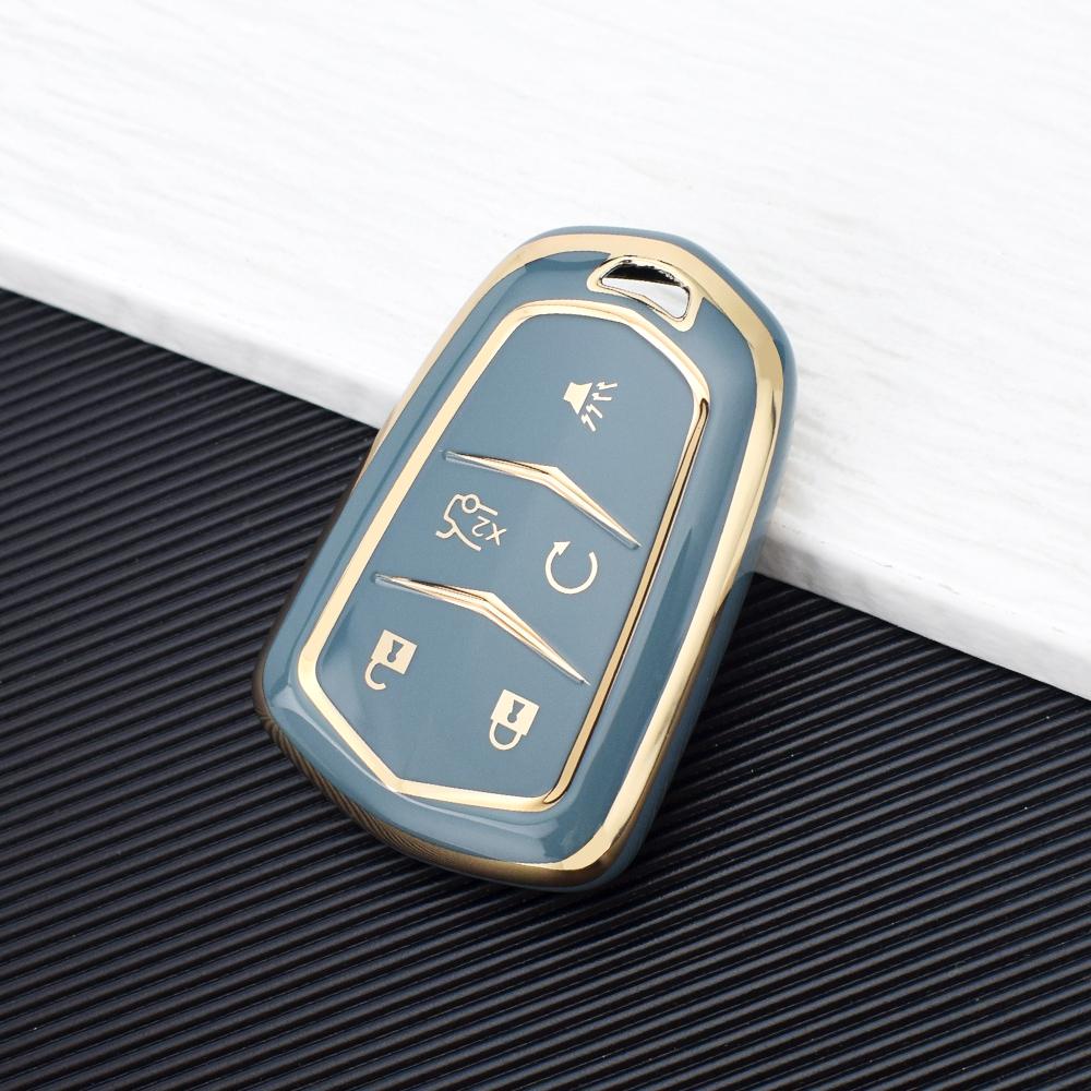 5 Buttons TPU Car Key Shell Case Cover for Cadillac ATS CT6 CTS DTS XT5 Escalade ESV SRX STS XTS ELR 2014 - 2018 Remote Key Holder