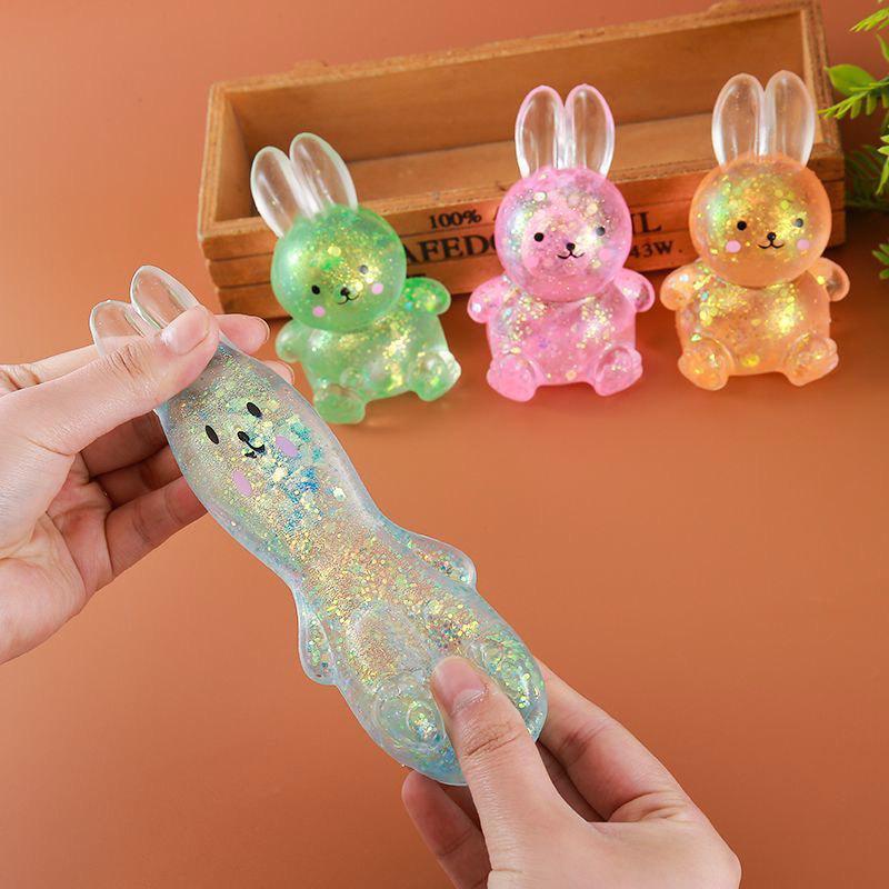 High-Value Cartoon Rabbit Crystal Decompression Squeeze Toy - Slow Rebound Maltose Edition