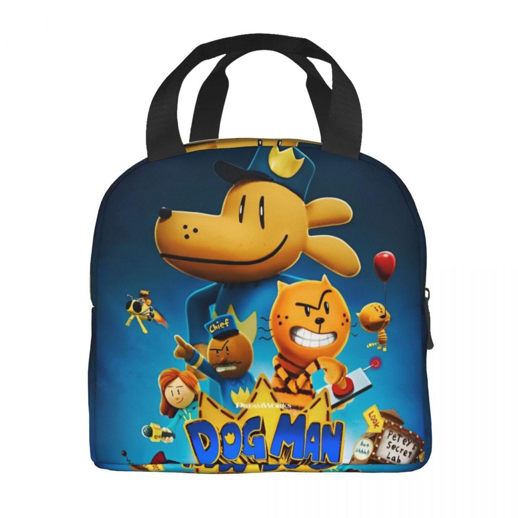 Dog Man Thermal Insulated Lunch Bag for Picnic Portable Food Bag Container Thermal Cooler Lunch Boxes