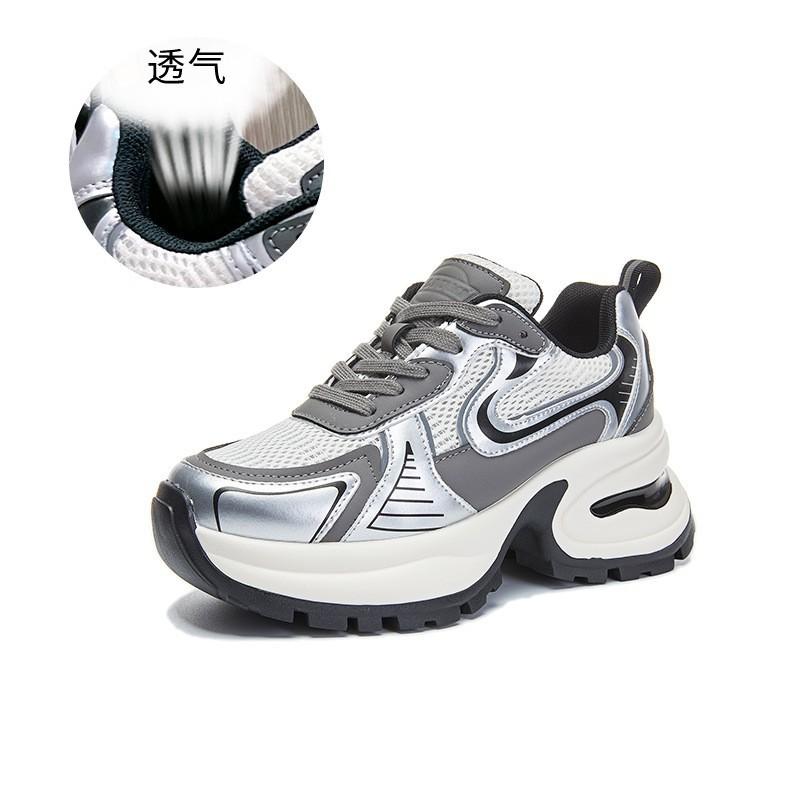 Absorbent Sole Dad Shoes Women's 2025 Spring New Thick-soled Heightening Sports Shoes Casual Fashion Trendy Shoes Versatile Women's Shoes