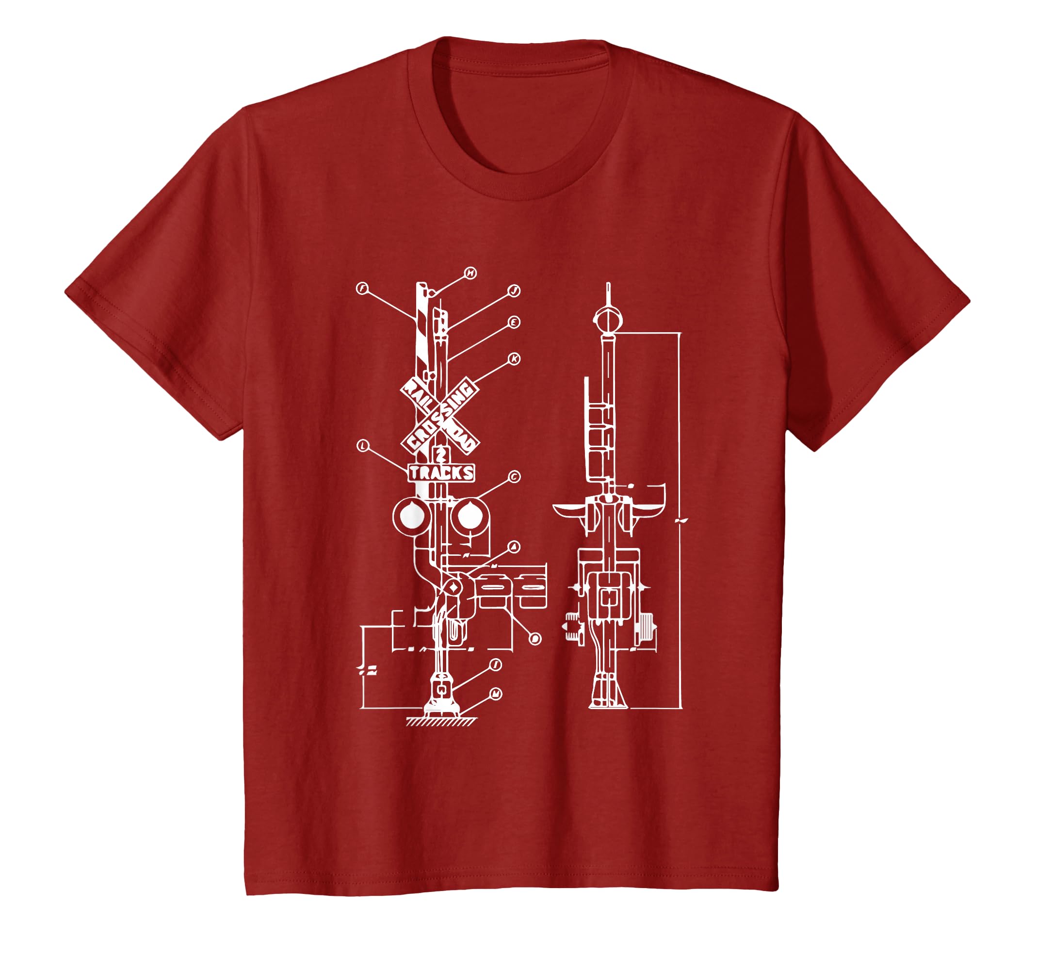 Vintage Railway Model 10 Crossing Patent Drawing Model Train T-Shirt