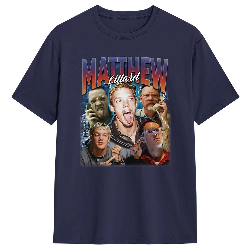 Oversize T-shirt Letni Matthew Lillard Koszulki Rekreacyjne Bawełniany T-shirt dla Unisex YK Zabawny Top z Krótkim Rękawem Koszulki