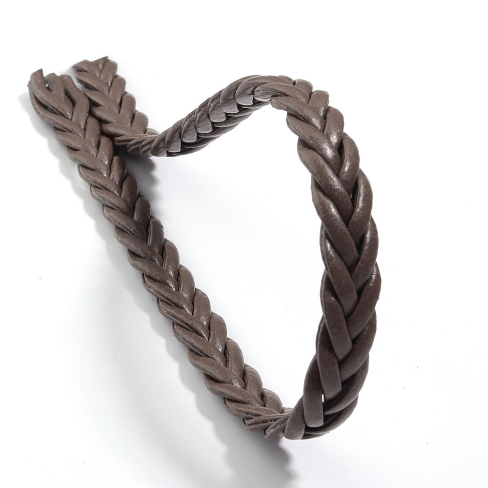 5m/lot 8mm Braided Genuine Leather Cords Colored Flat Leather Rope For Handmade Bracelet Making Finding DIY Necklace Accessories