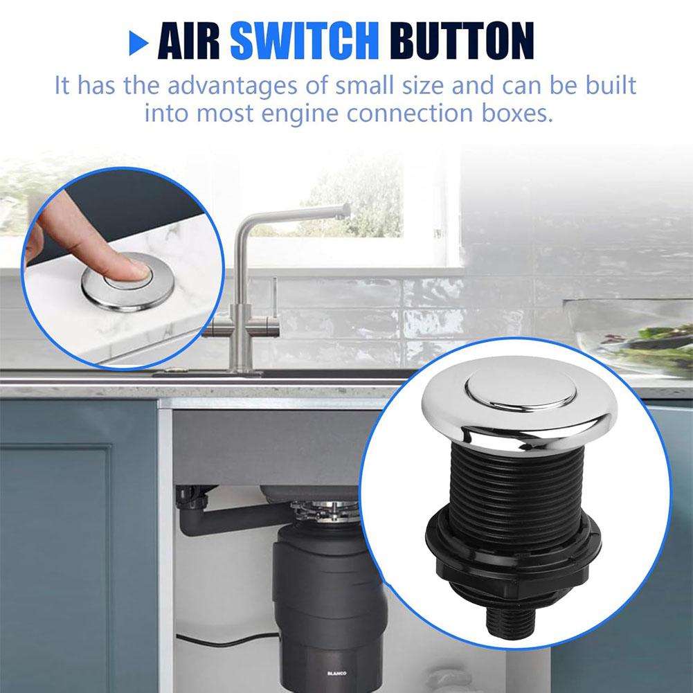 BHBL 16A on Off Air Push Button Switch for -Jetted Bath Tub Spa & Garbage Disposal, Black