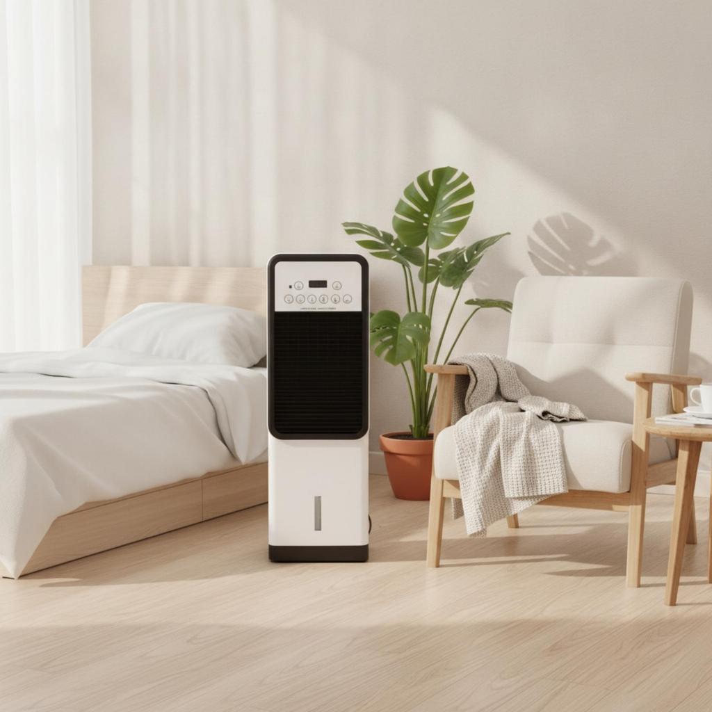 Bladeless Column Fan with remotes Control Digital WaterBased Climate Device for Families,