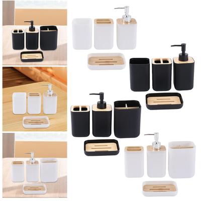 4x Bathroom Accessories Portable Practical Stylish Keep Tidy Bath Essential for Countertop Hotel Restroom Apartment Household