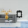 Resin Deer Head Sculpture And Picture Frame Horror Artwork Decorative Boho Wall Mount for Office