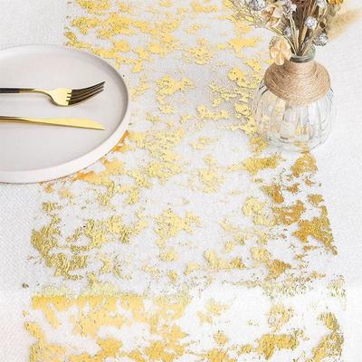 Sparkle Metallic Table Runner Foil Mesh Roll Thin Christmas Table Runner Glitter Sequin Table Decoration Flag Tablecloth