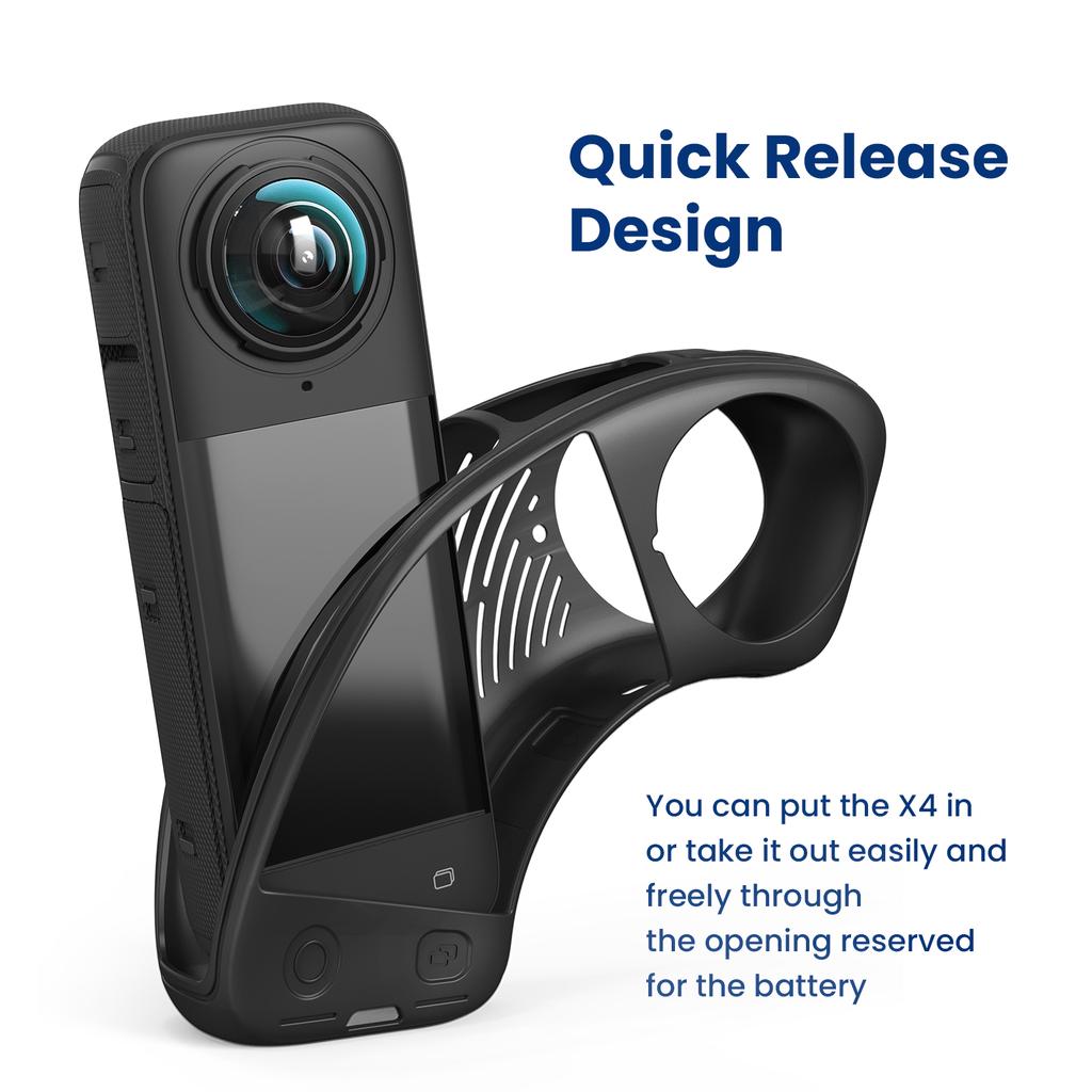 Silicone Case for 360 X4 Camera Lens Caps Cover Action Cameras Protector Scratch Resistant