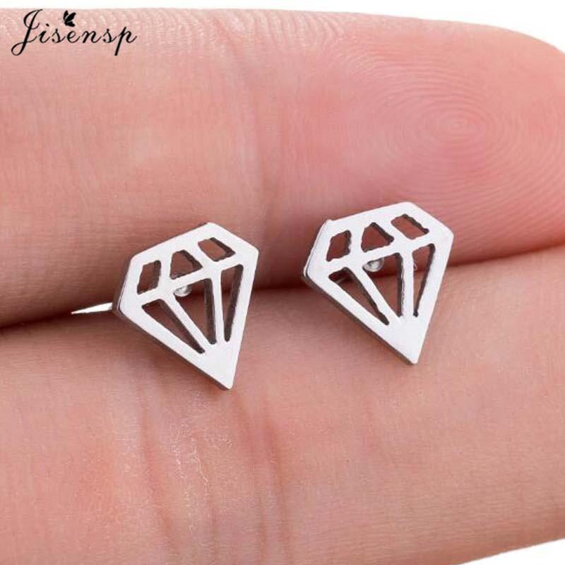 Small Stainless Steel Earrings Women Punk Jewelry Fashion Moon Leaf Scissors Snow Mountain Stud Earring Best Gift for Friends