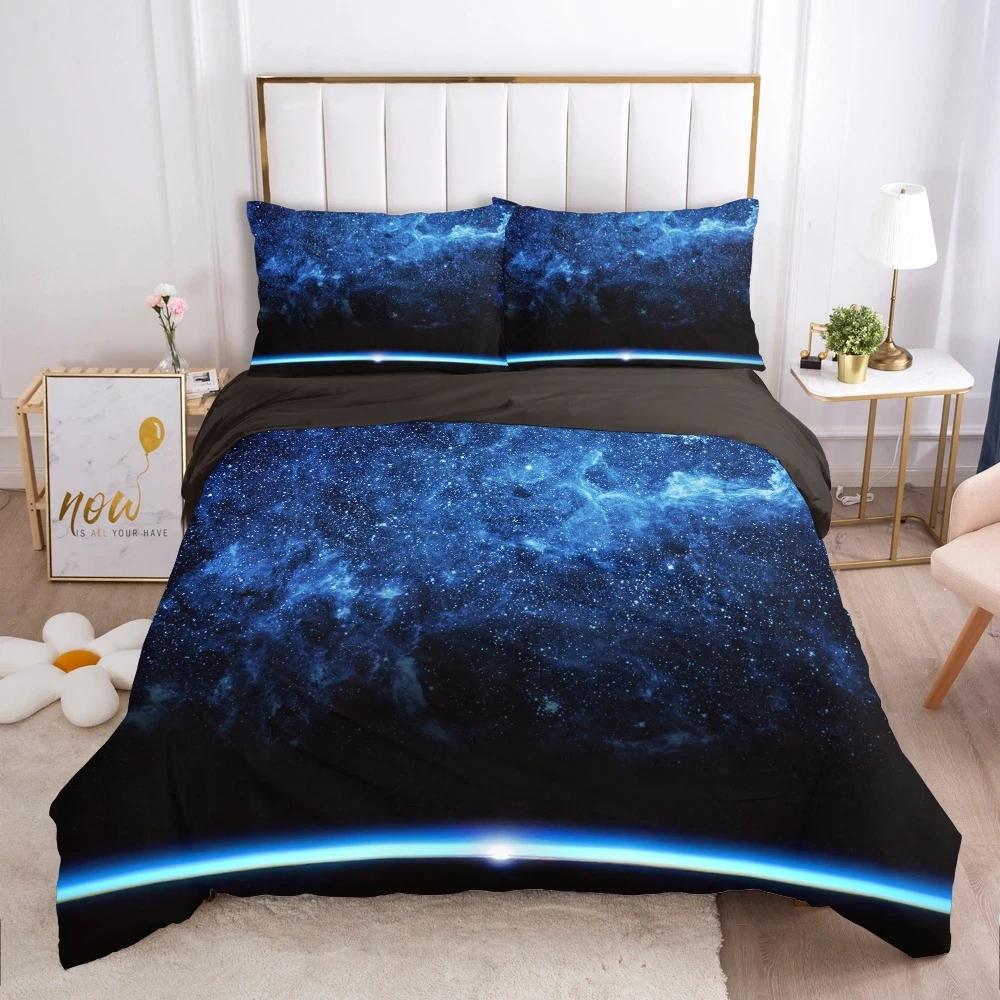 Planetary Soft Duvet Cover Set for Adult Peoples,Tens,Premium 3D Printed Mysterious Earth Planetary Beding Sets Warm Comforter Cover Ful Sized