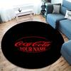 Coca Cola Rainbow Custom Name Round Area Rug Carpet Rug For Living Room Bedroom Sofa Playroom Decor Nonslip Floor Mat