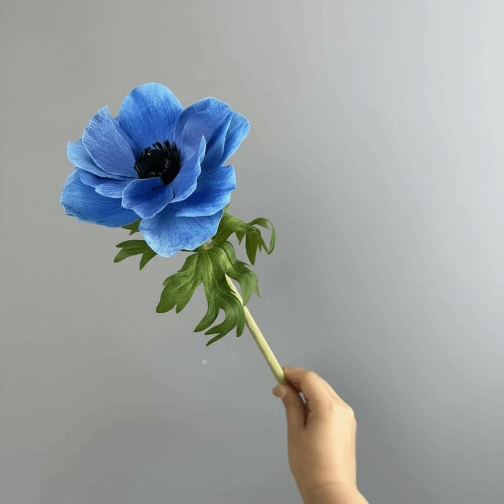 Silberner Lotusblütenzweig Künstliche Anemone Heimdekoration Simulationsblume Innenraumdekoration