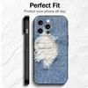 Retro Denim Pattern Soft Phone Case for iPhone 16 16E 17 Air 15 Pro Max 14 Plus 13 Mini 11 12 7 Black Cover Back Shell