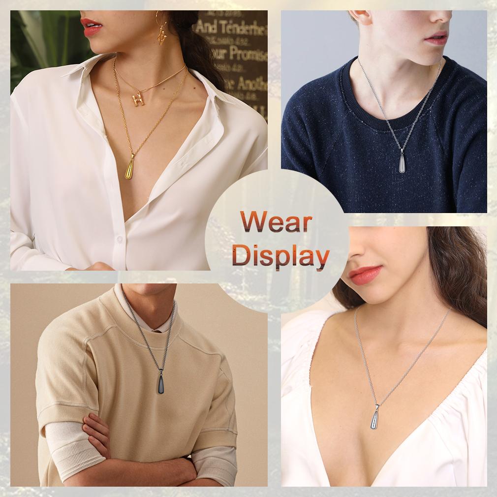 U7 Cremation Urn Jewelry Waterdrop Necklace for Ashes of Loved One Pet Dog Cat Hair Urns Bottle Memory Legacy Jewelry Gift