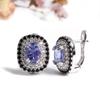 Super Luxury Real Gems Natural Inclusion Quality Blue Tanzanite Earrings 925 Silver Light Luxury Elegant Jewelry Gift for Women