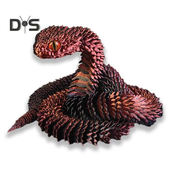 

3D-печатная фигурка змеи с подвижными суставами, фигурка змеи, шарнирная модель животного, игрушка для домашнего офиса, книжной полки, украшения рабочего стола, орнамент 30cm красный черный