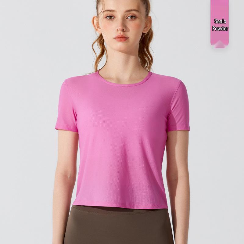 

Женский летний топ для йоги и бега: Футболка с коротким рукавом, свободная, с открытой спиной для пилатеса и фитнеса Large