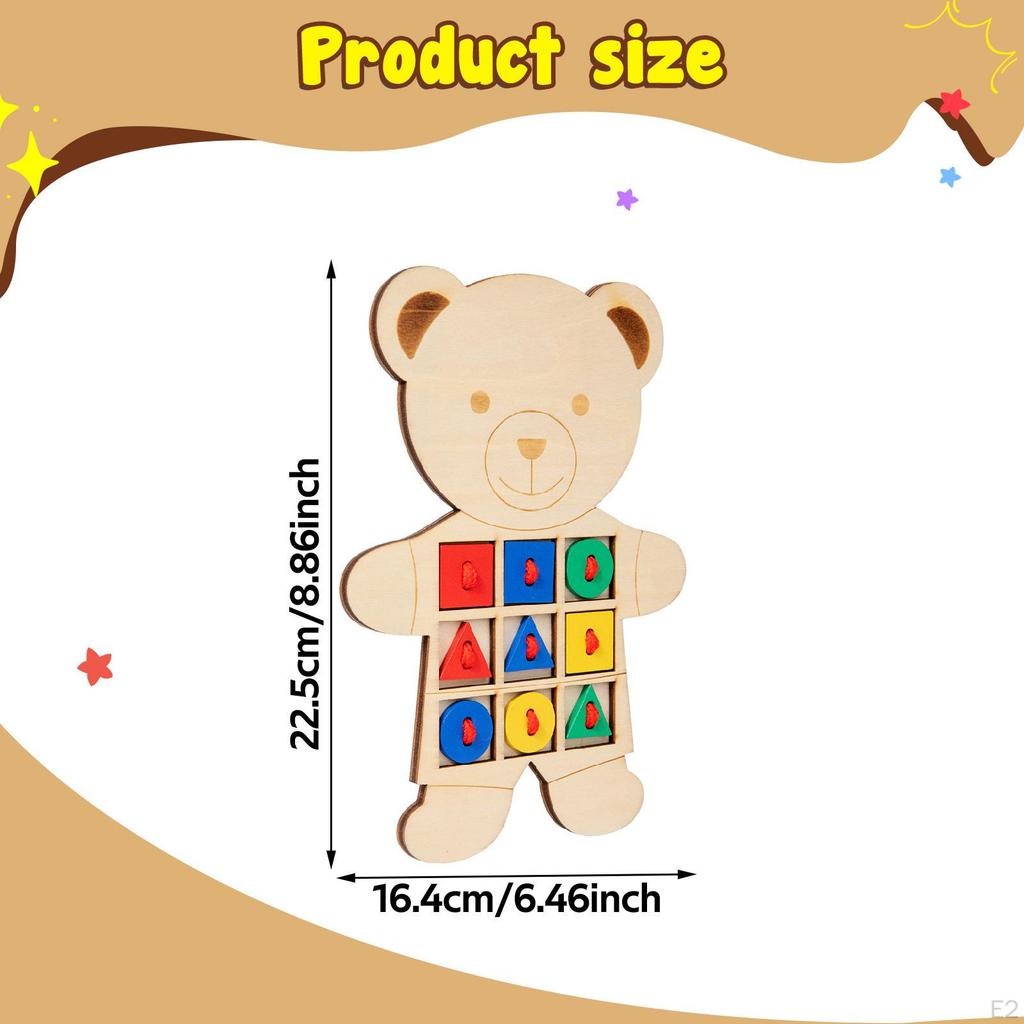 Lacing Card Threading String Matching Game Preschool Learning Early Education Wooden